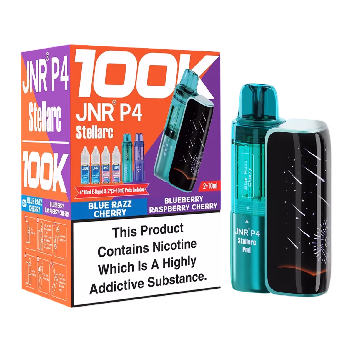 Blue Razz Cherry-Bluberry Raspberry Cherry-JNR P4 Stellarc 100K Vape Kit