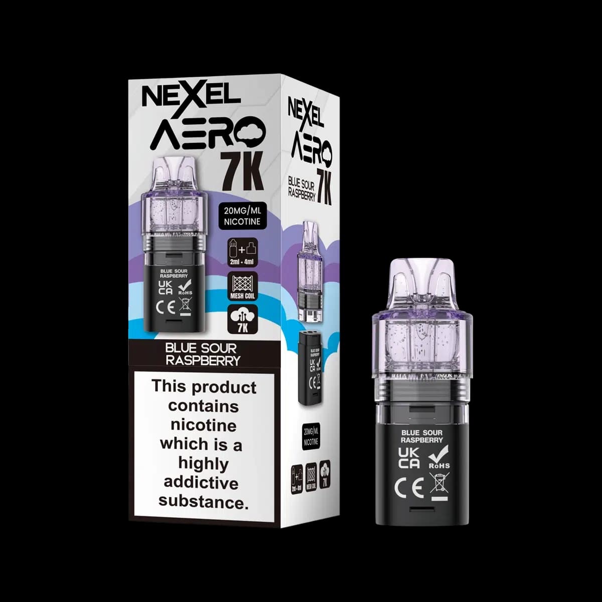Blue Sour Raspberry-Nexel 7K Aero 7000 Prefilled Pods