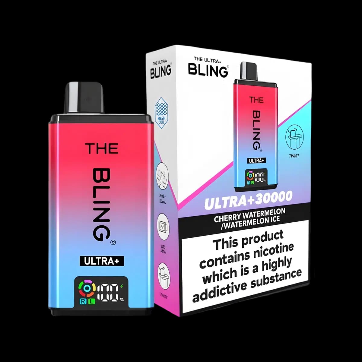 Cherry Watermelon-Watermelon Ice-THE BLING ULTRA PLUS 30K PREFILLED VAPE KIT