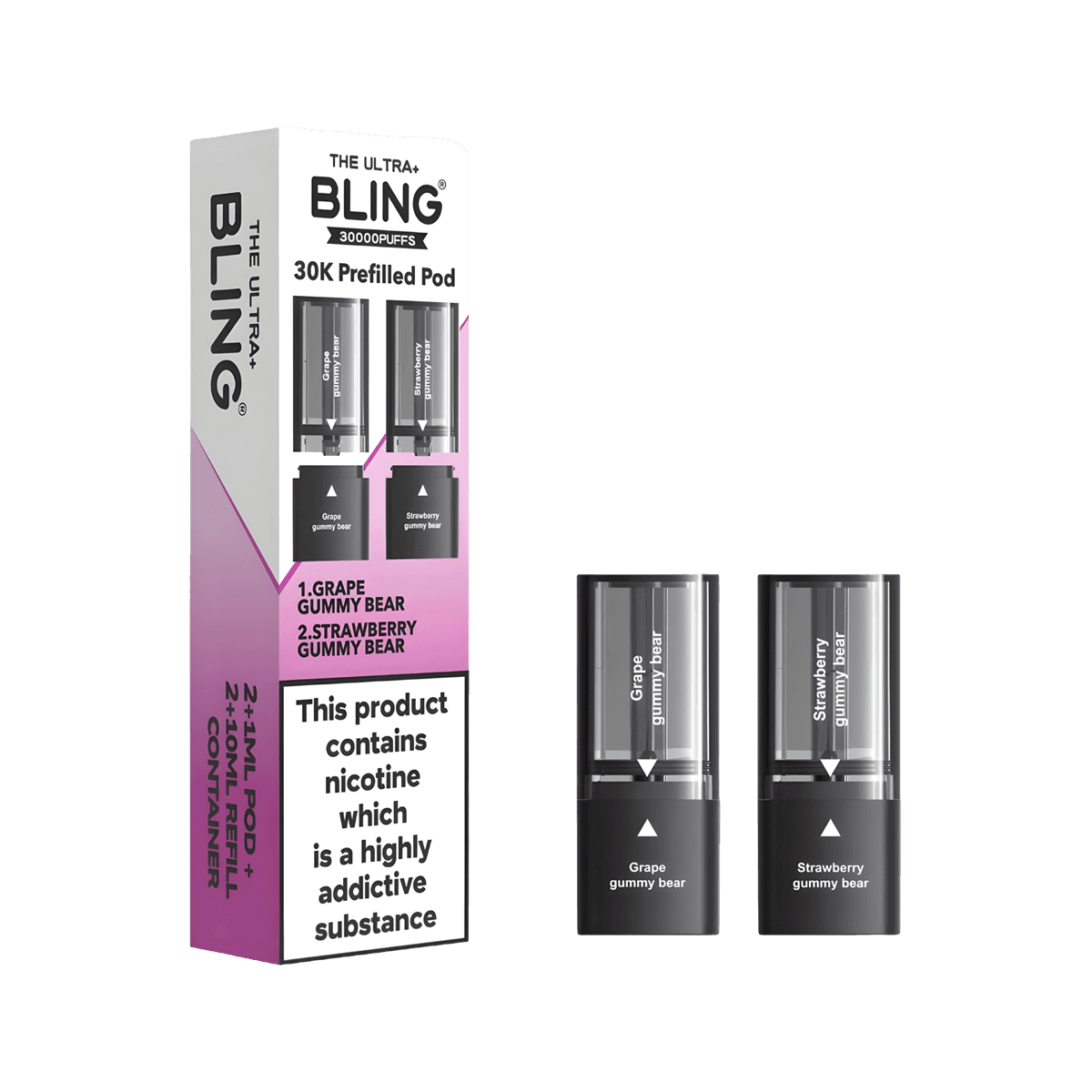 GRAPE-GUMMY-BEAR-STRAWBERRY-GUMMY-BEAR-THE-BLING-ULTRA-30K-PREFILLED-PODS-20MG