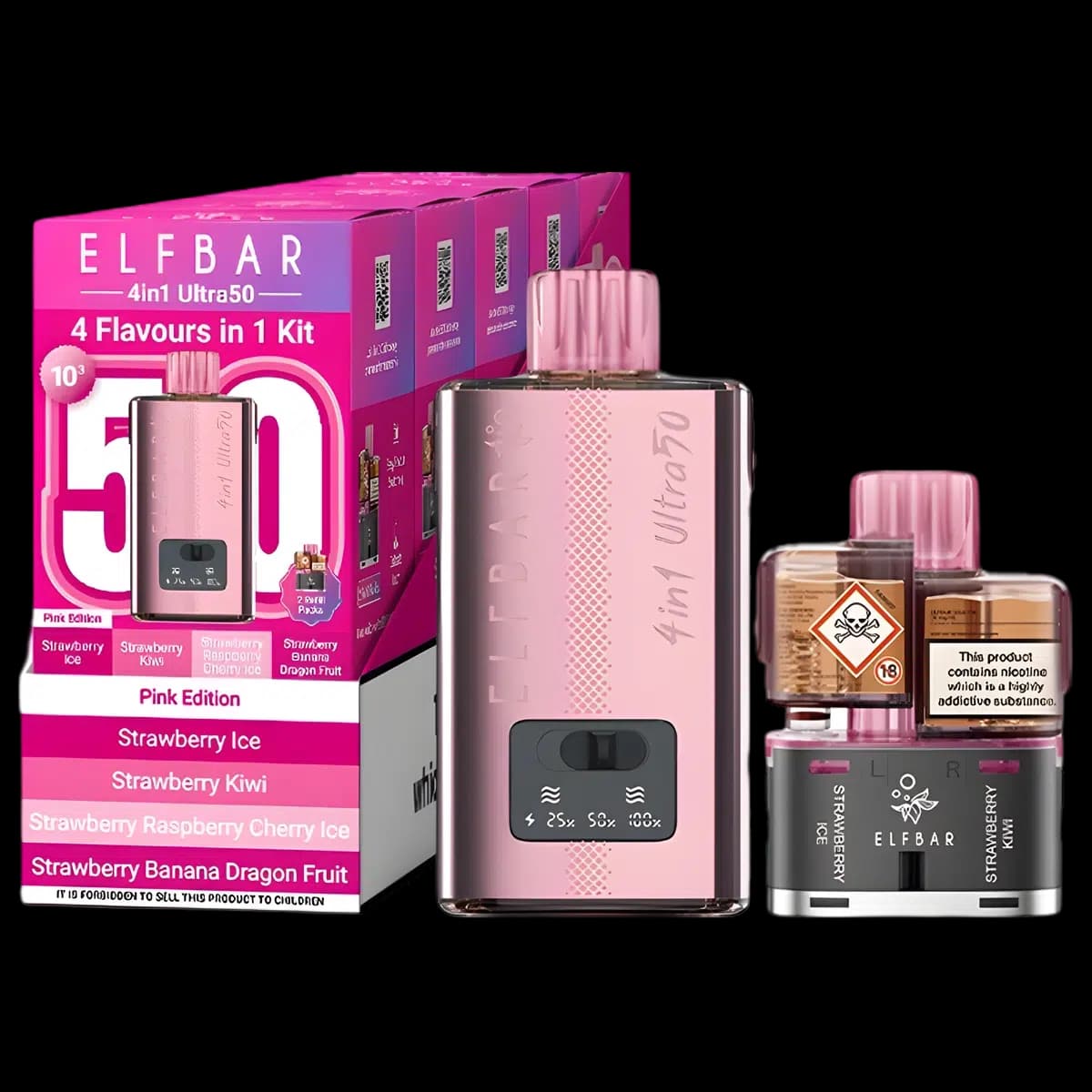 Pink Edition-Elf Bar 4in1 Ultra50 Vape Kit