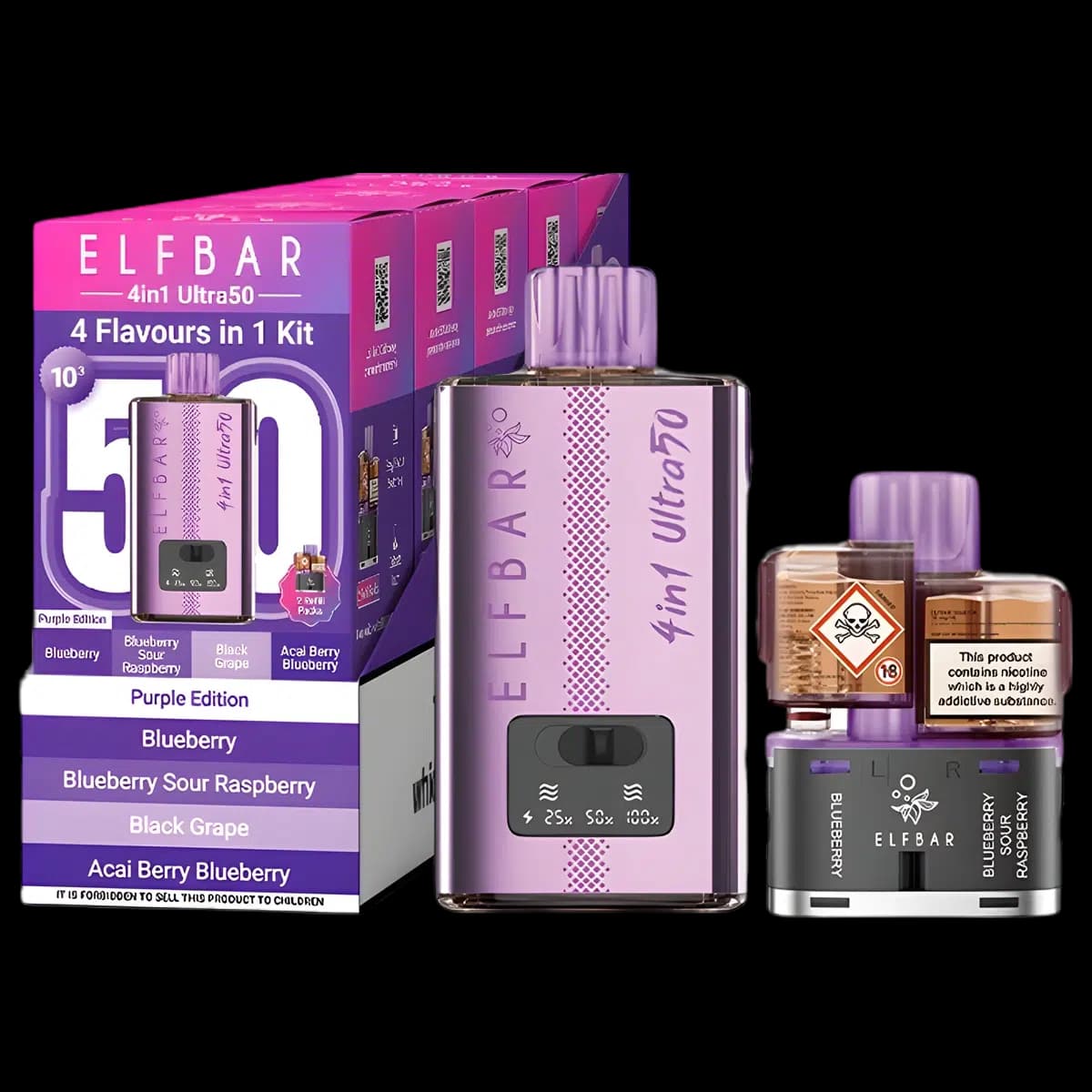 Purple Edition-Elf Bar 4in1 Ultra50 Vape Kit