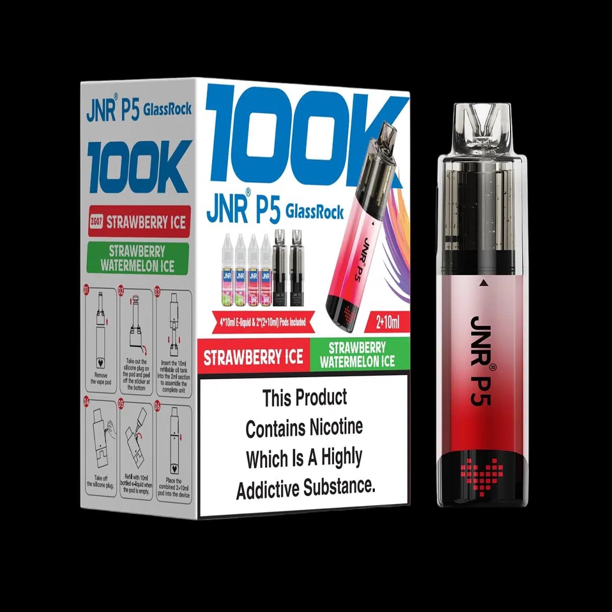 Strawberry Ice-Satrawberry Watermelon Ice-JNR P5 GlassRock 100K Vape Kit