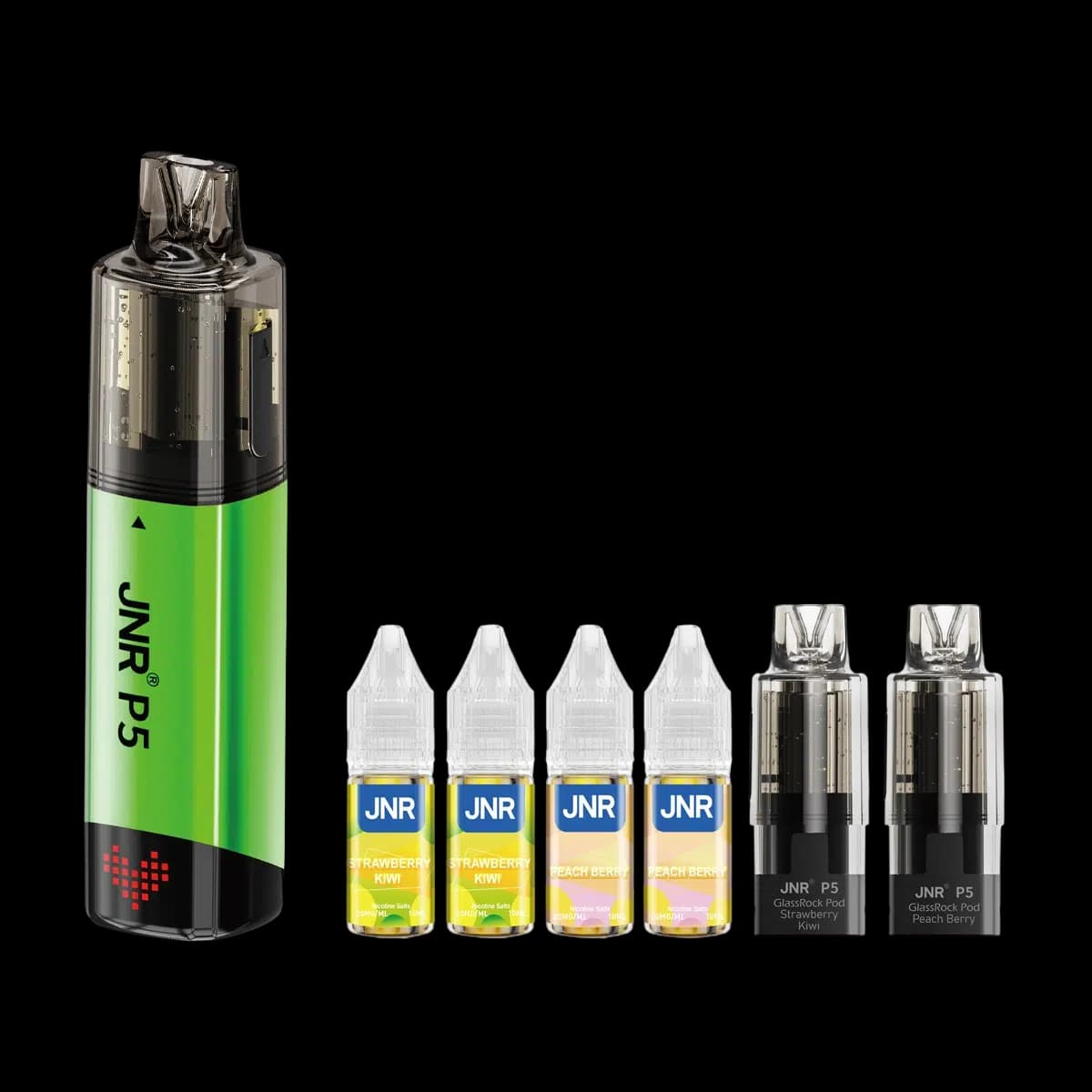 Strawberry Kiwi-Peach Berry2-JNR P5 GlassRock 100K Vape Kit