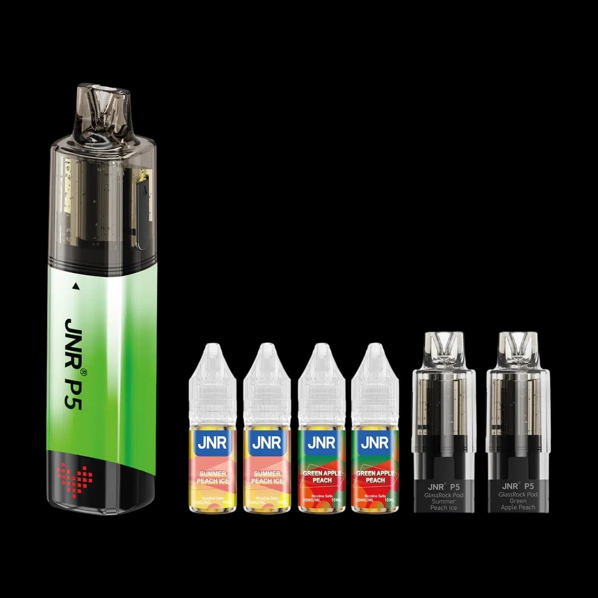 Summer Peach Ice-Green Apple Peach2-JNR P5 GlassRock 100K Vape Kit