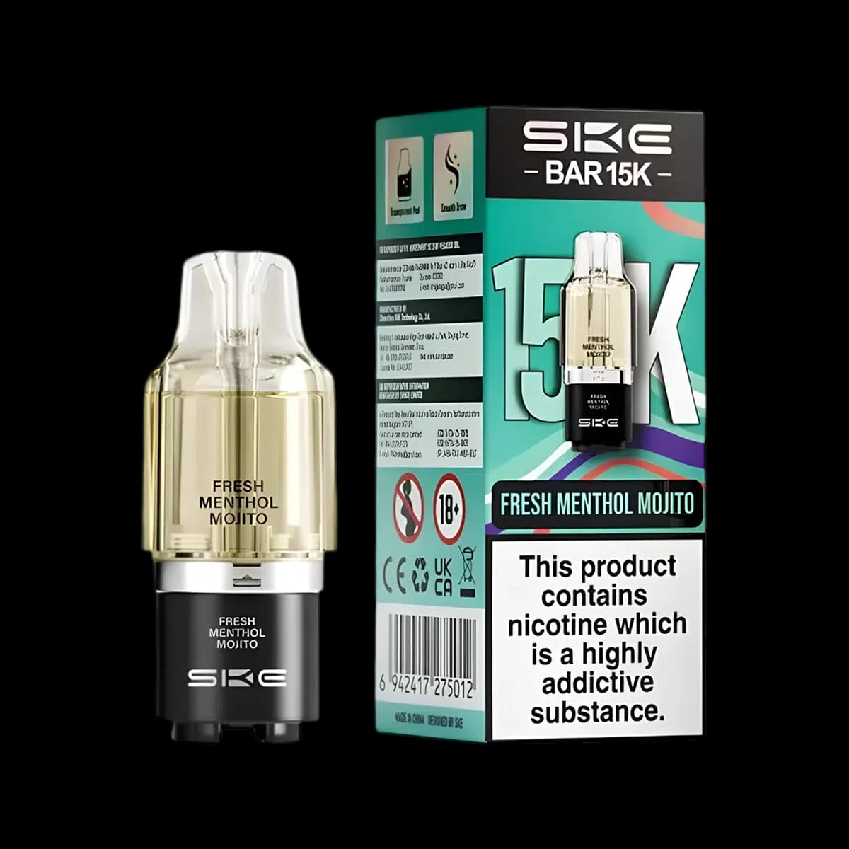 Fresh Menthol Mojito-SKE Bar 15K Prefilled Pod Container Tank