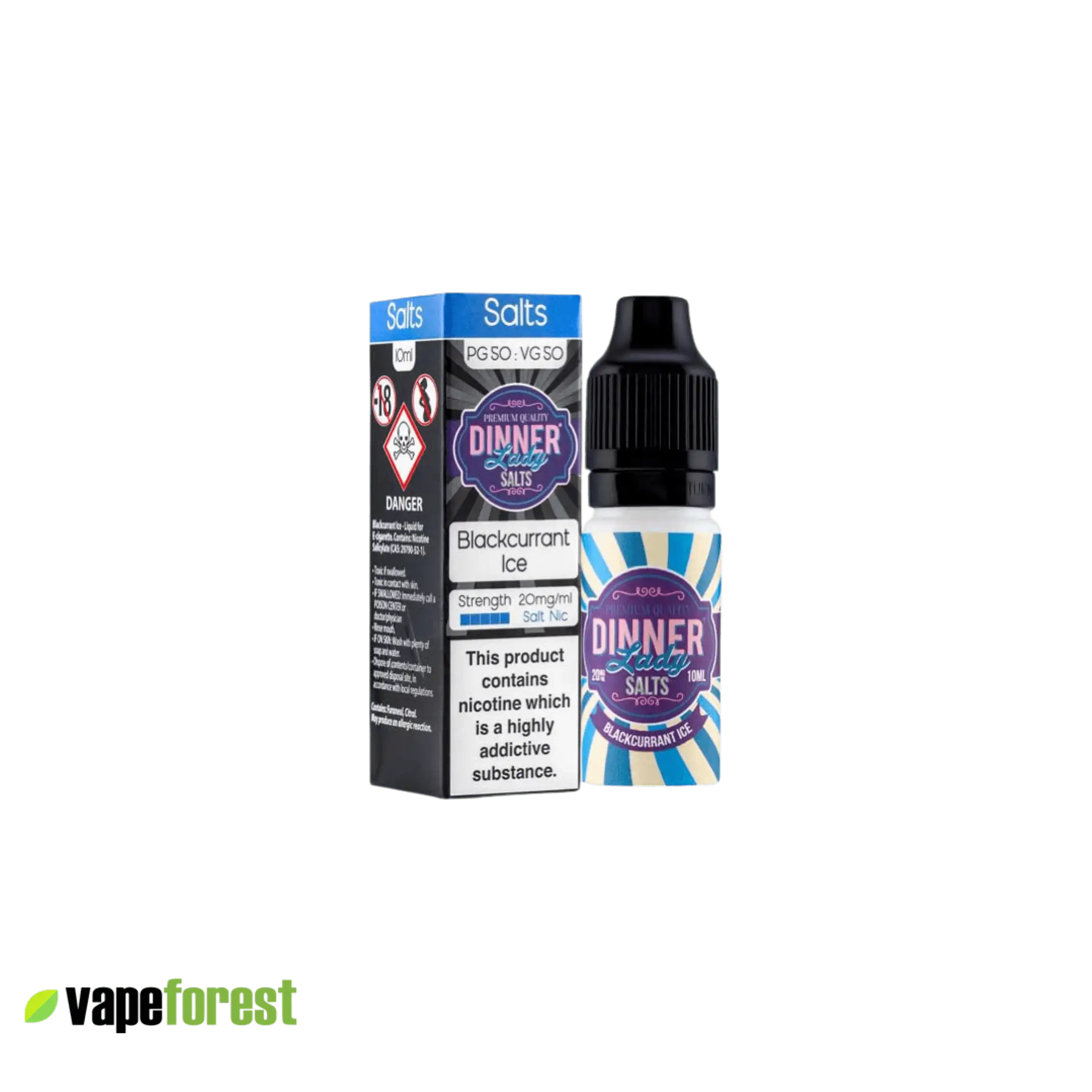 Dinner Lady | Nic Salts E-Liquid | Blackcurrant Ice