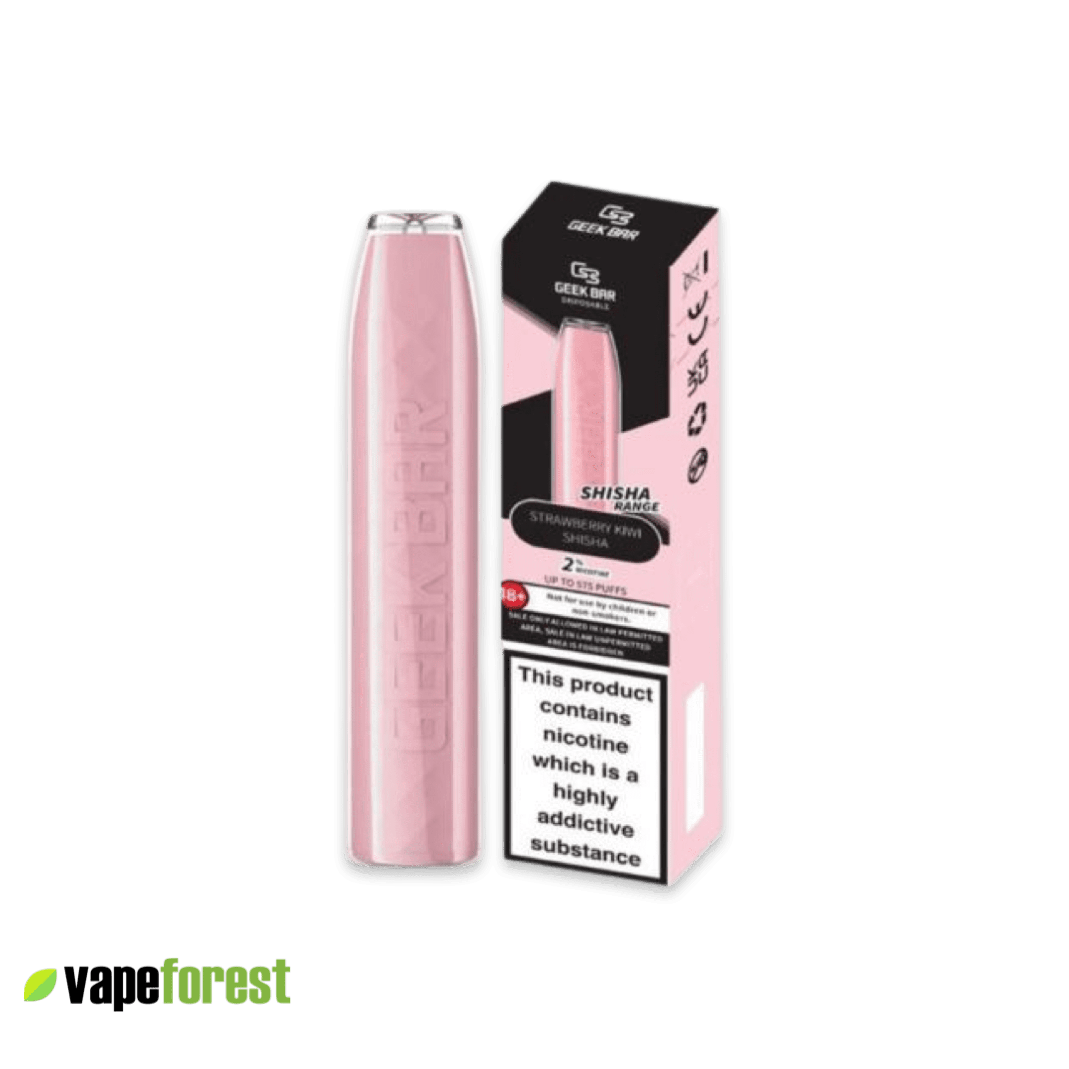 Geek Bar Shisha Range - Strawberry Kiwi Flavour