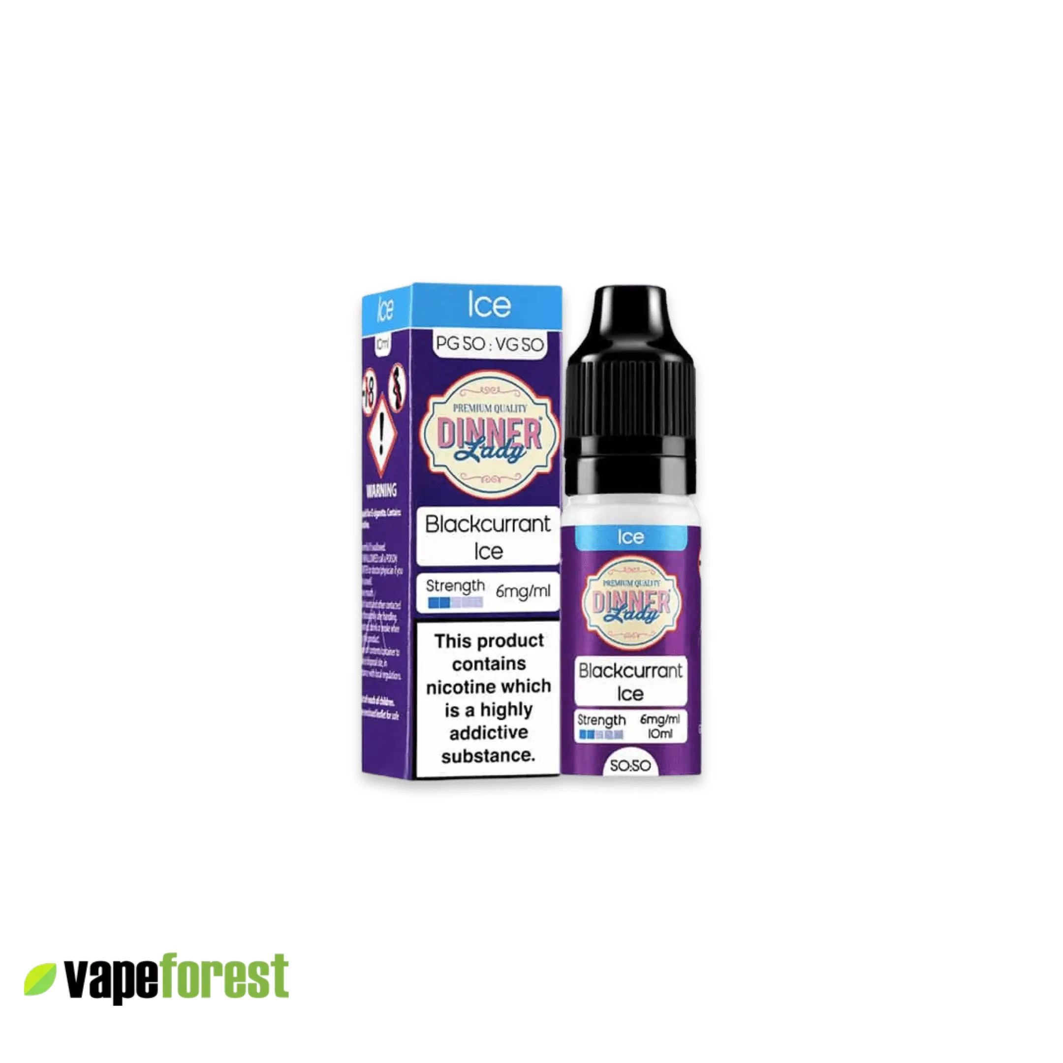 Dinner Lady | 50/50 E-Liquid | Blackcurrant Ice