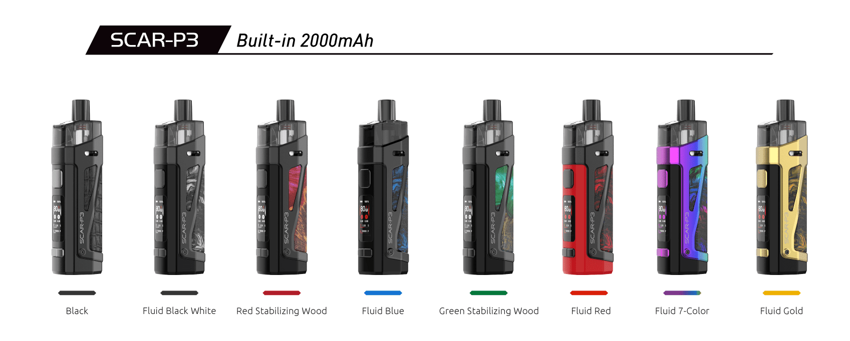 Smok Scar P3 Pod Kit Colors