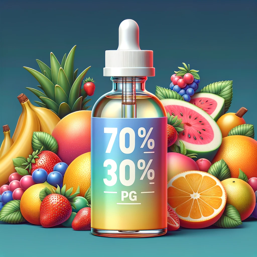 70%vg 30%pg e-liquid bottle