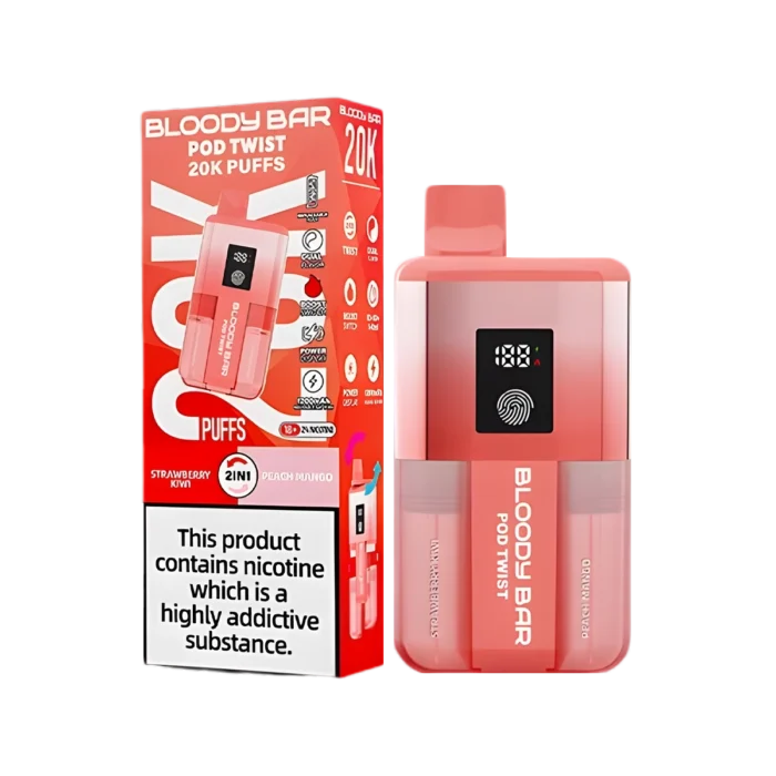 Bloody Bar Pod Twist 20K Vape Kit-Strawberry Kiwi-Peach Mango