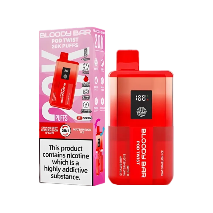 Bloody Bar Pod Twist 20K Vape Kit-Strawberry Watermelon B Gum-Watermelon Ice