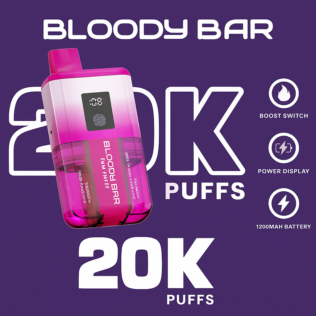 Bloody Bar Twist 20K vape in bold colours with sleek, user-friendly design.