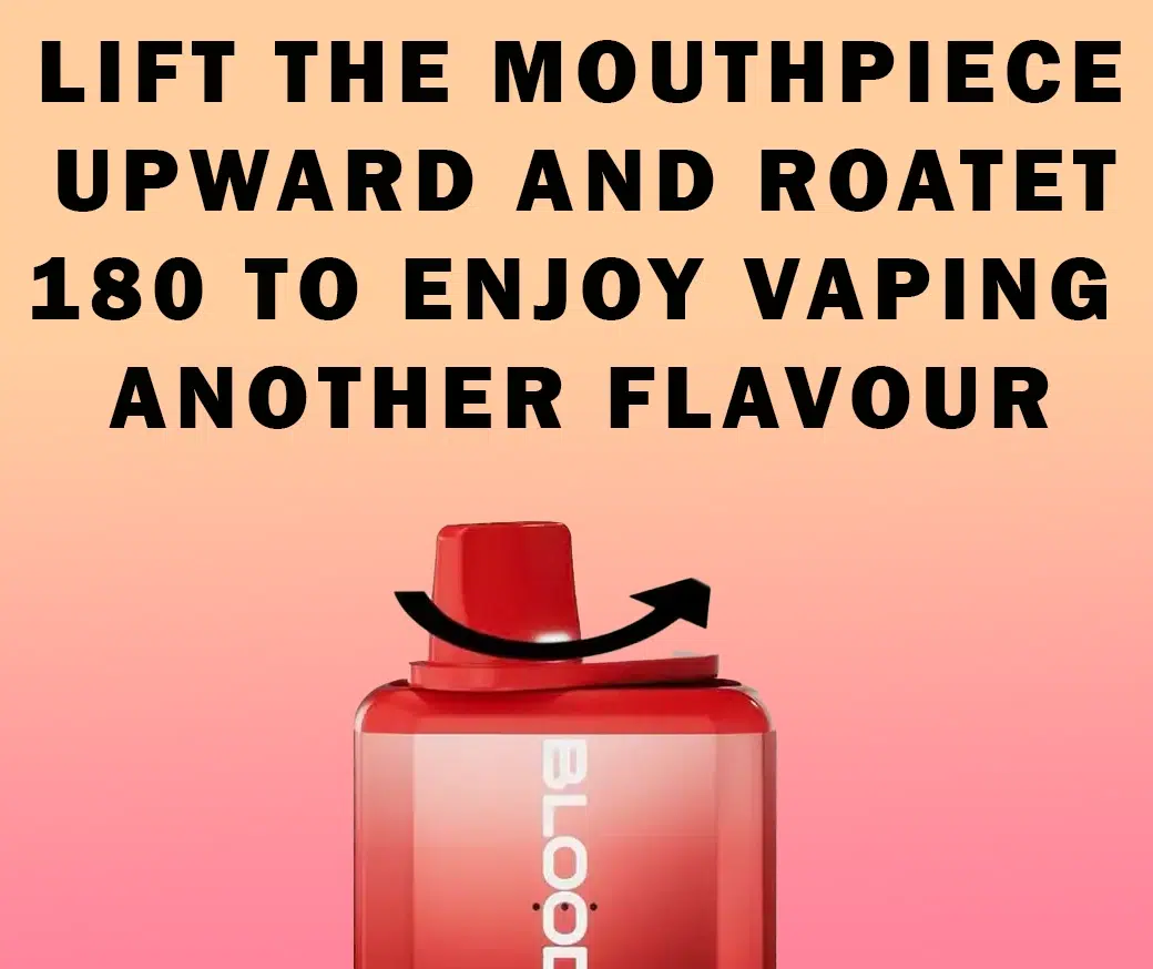 Bloody Bar Twist 20K with rotatable mouthpiece for dual-flavour vaping.