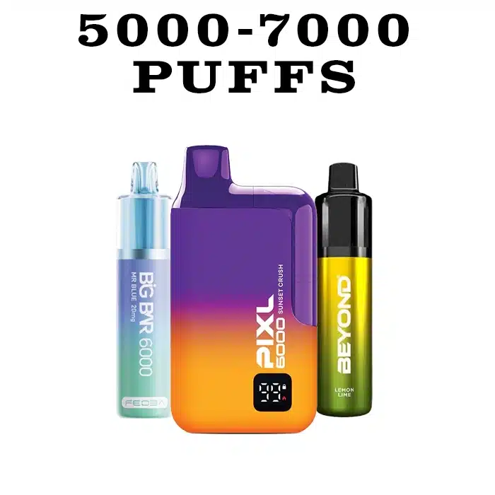 Disposable Vapes From 5k to 7k Puffs 