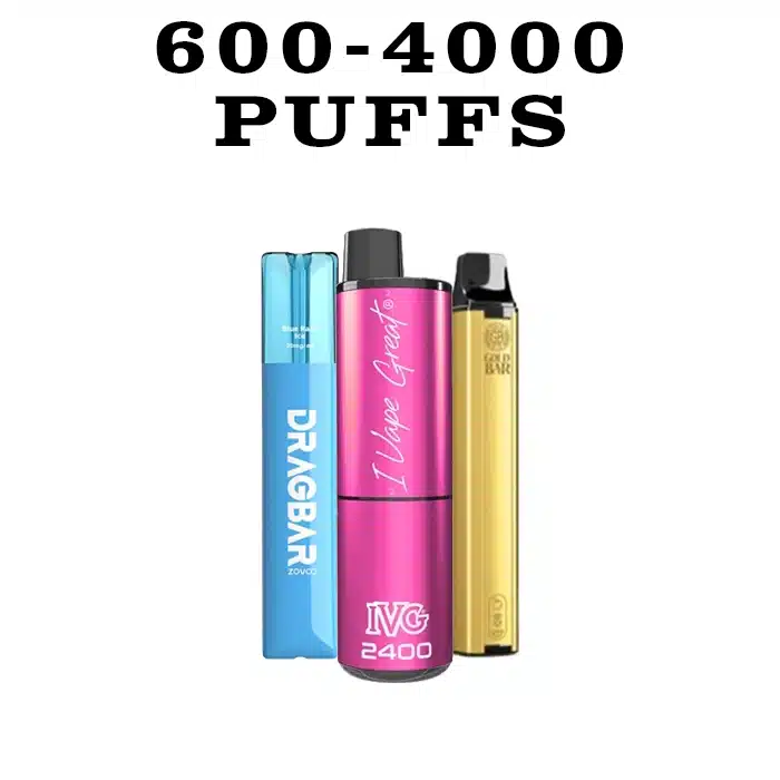 Disposable Vapes From 600 to 4k Puffs 