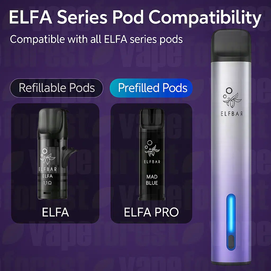 Elf Bar Elfa Turbo Refillable Pod Kit - compatible pods
