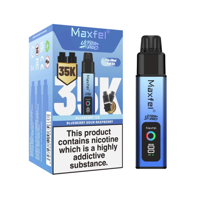 Maxfel Ultra Pro 35k Prefilled Pod Kit - Blueberry Ice-Blueberry Sour Raspberry