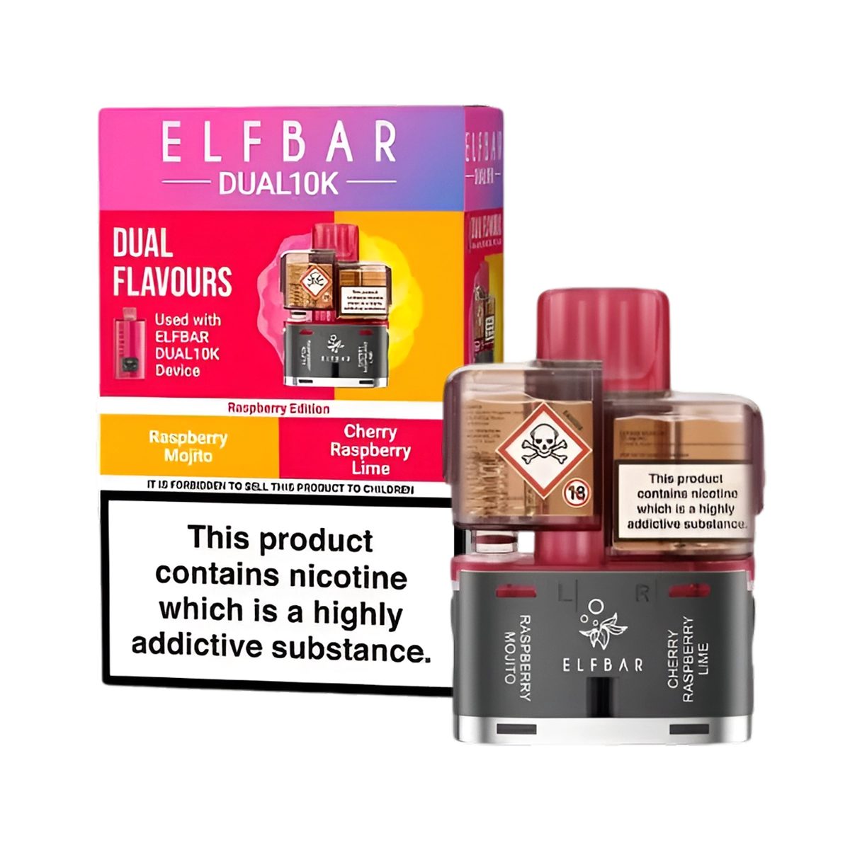 Elf Bar Dual 10K Prefilled Pods-Raspberry Edition