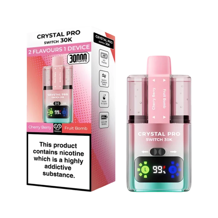 Crystal 30K Pro Switch Prefilled Vape Kit - Cherry Berry-Fruit Bomb