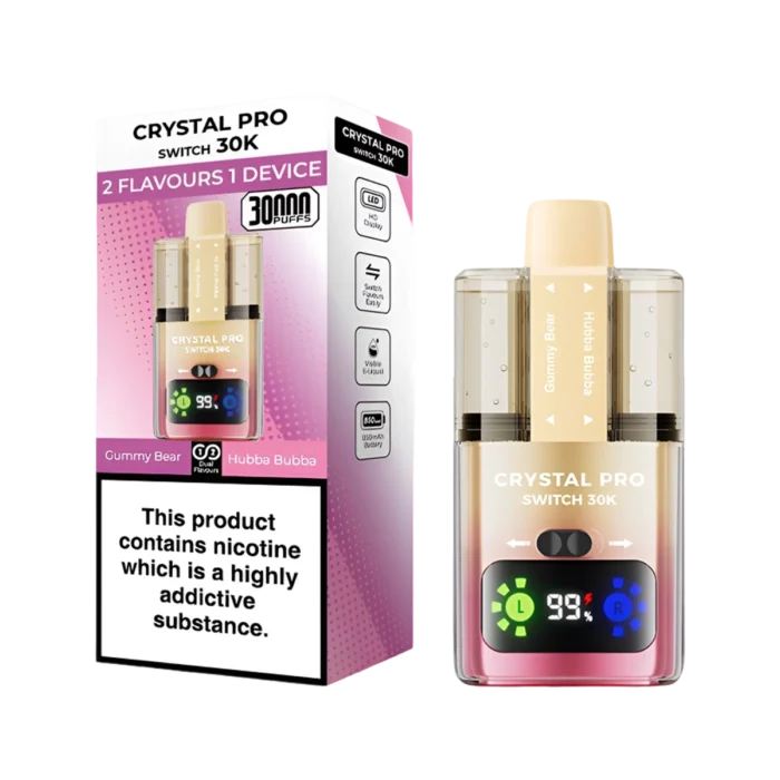Crystal 30K Pro Switch Prefilled Vape Kit - Gummy Bear-Hubba Bubba