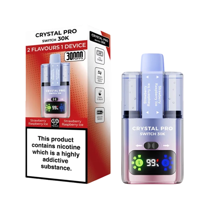 Crystal 30K Pro Switch Prefilled Vape Kit - Strawberry Raspberry Ice