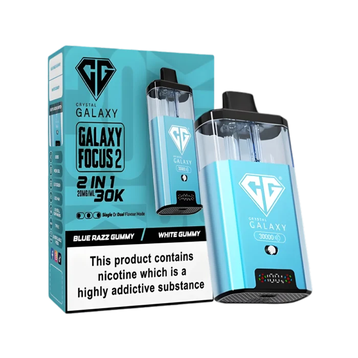 Crystal Galaxy Focus 2 30K Vape Kit-Blue Razz gummy-White Gummy