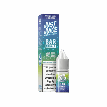 Blue Sour Razz Lime Nic Salt E-Liquid by Just Juice Bar