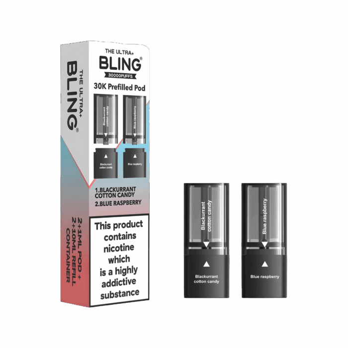 BLACKCURRANT-COTTON-CANDY-BLUE-RASPBERRY-THE-BLING-ULTRA-30K-PREFILLED-PODS-20MG
