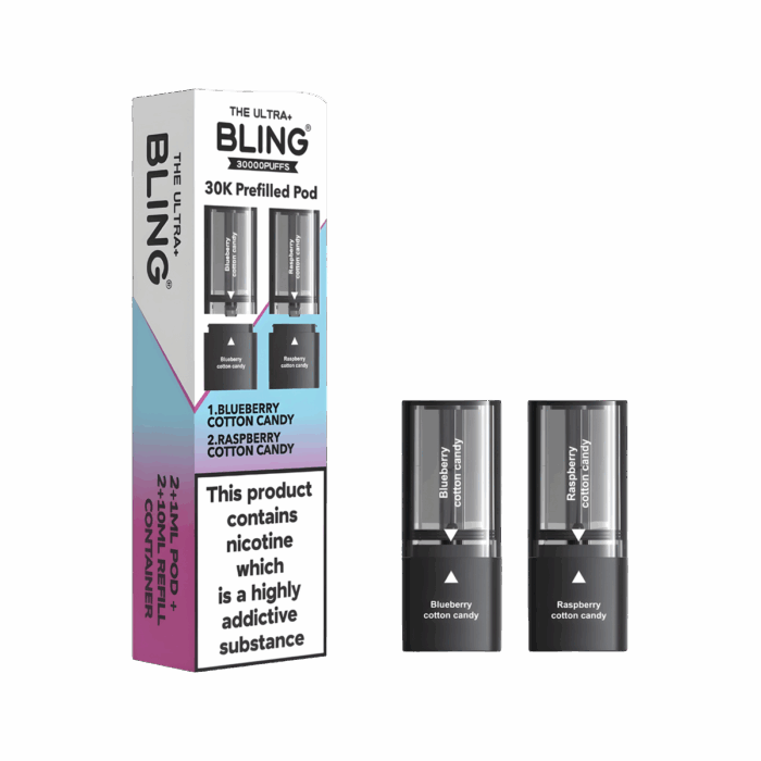 BLUEBERRY-COTTON-CANDY-RASPBERRY-COTTON-CANDY-THE-BLING-ULTRA-30K-PREFILLED-PODS-20MG