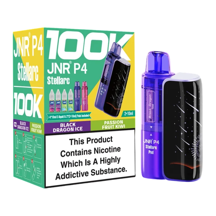 Black Dragon Ice-Passion Fruit Kiwi-JNR P4 Stellarc 100K Vape Kit