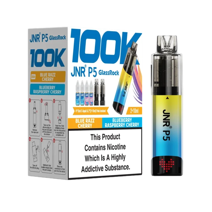 Blue Razz Cherry-Blueberry Raspberry Cherry-JNR P5 GlassRock 100K Vape Kit