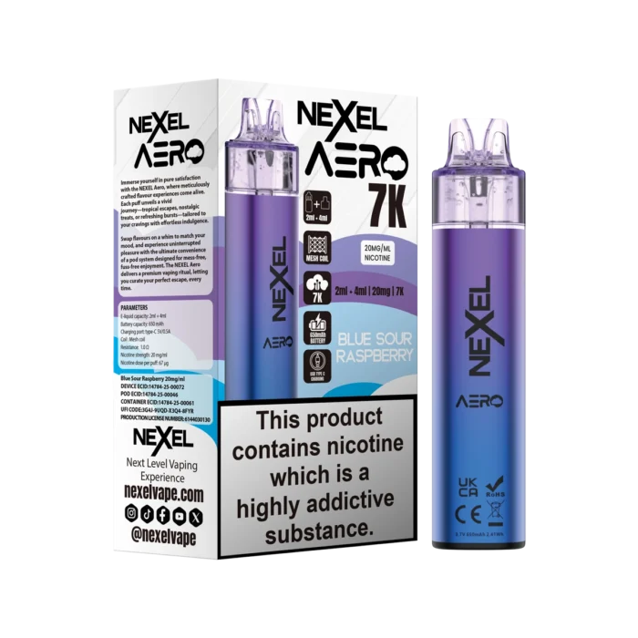 Blue Sour Raspberry-Nexel Aero 7K Vape Kit