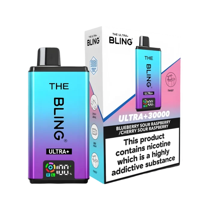 Blueberry Sour Raspberry-Cherry Sour-Raspberry-THE BLING ULTRA PLUS 30K PREFILLED VAPE KIT