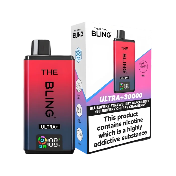 Blueberry Strawberry Blackberry-Blueberry Cherry Cranberry-THE BLING ULTRA PLUS 30K PREFILLED VAPE KIT
