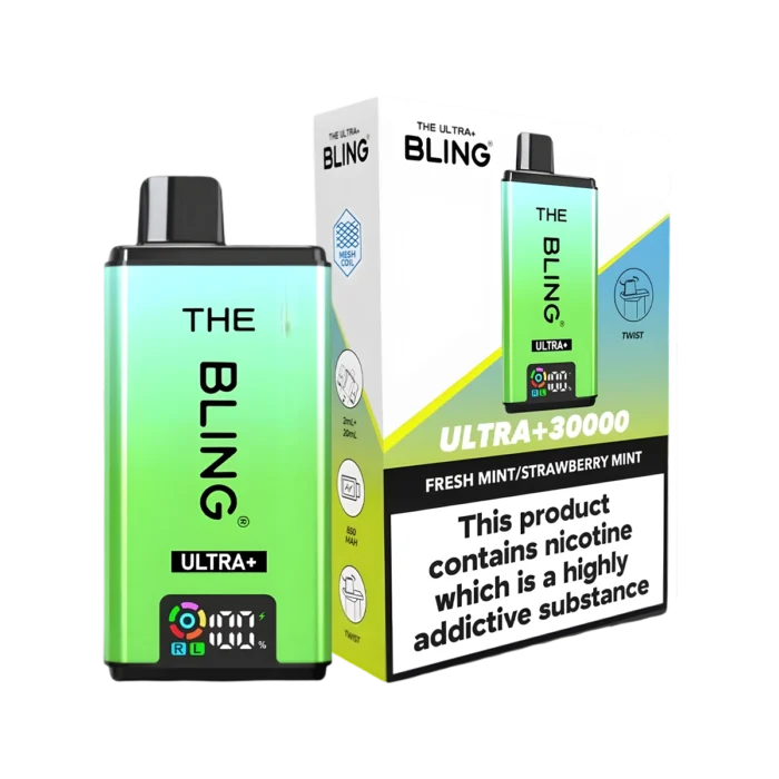 Fresh Mint-Strawberry Mint-THE BLING ULTRA PLUS 30K PREFILLED VAPE KIT