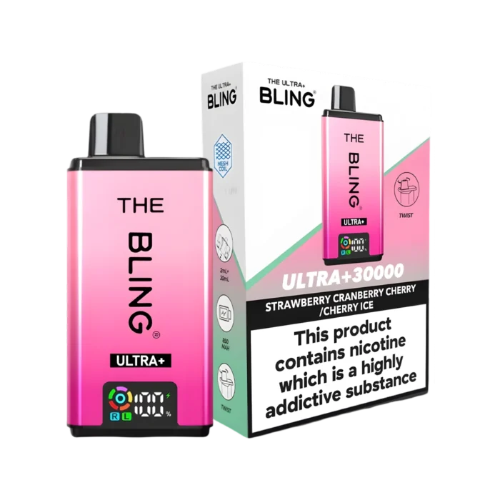 Strawberry Cranberry Cherry-Cherry Ice-THE BLING ULTRA PLUS 30K PREFILLED VAPE KIT