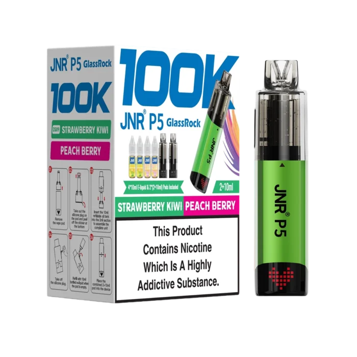 Strawberry Kiwi-Peach Berry-JNR P5 GlassRock 100K Vape Kit