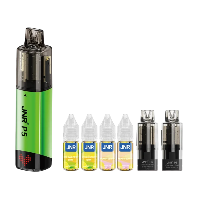 Strawberry Kiwi-Peach Berry2-JNR P5 GlassRock 100K Vape Kit
