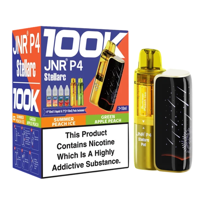 Summer Peach Ice- Green Apple Peach-JNR P4 Stellarc 100K Vape Kit