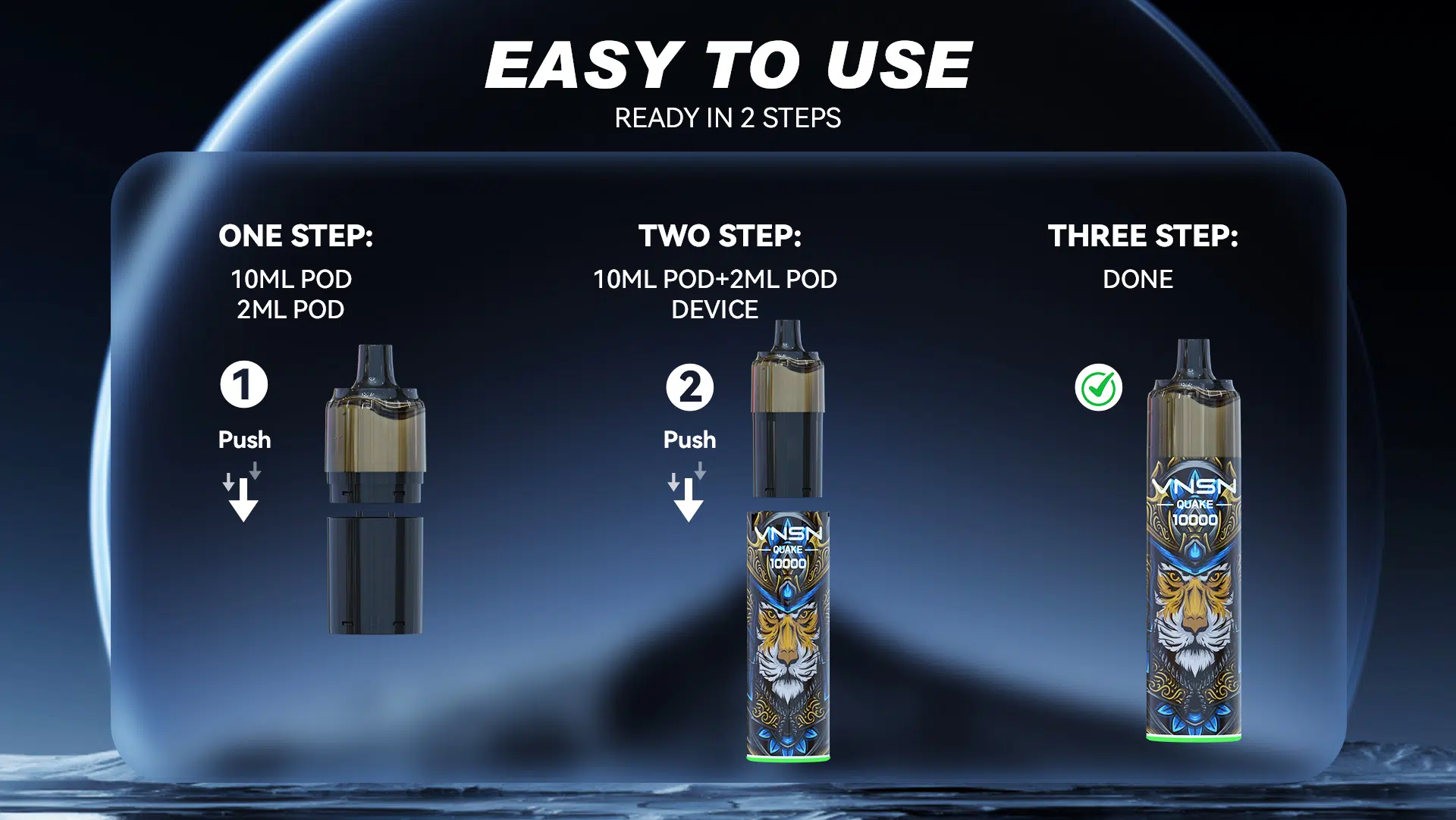 VNSN Quake 10K Vape Kit- Instruction