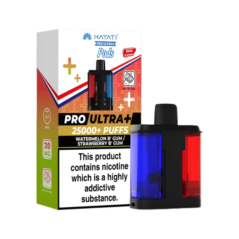 Watermelon B Gum-Strawberry B Gum-hayati-pro-ultra-plus-25k-prefilled-pod-refill