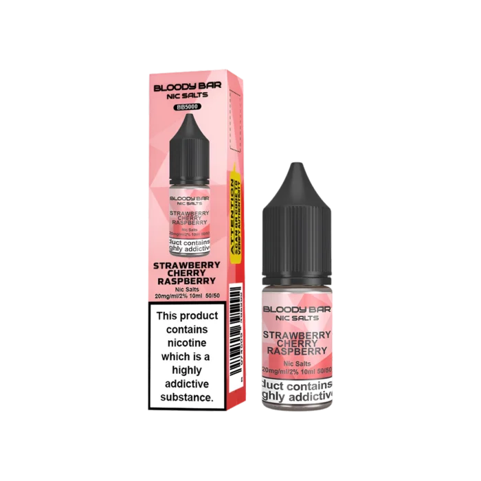 Strawberry Raspberry Cherry Ice Nic Salt E-Liquid Bloody Bar