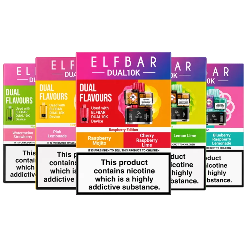 Elf Bar Dual 10K Prefilled Pods & Refill Containers Box of 5