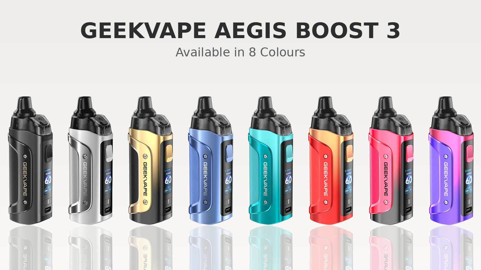 GeekVape Aegis Boost 3 Pod Kit available in eight colours