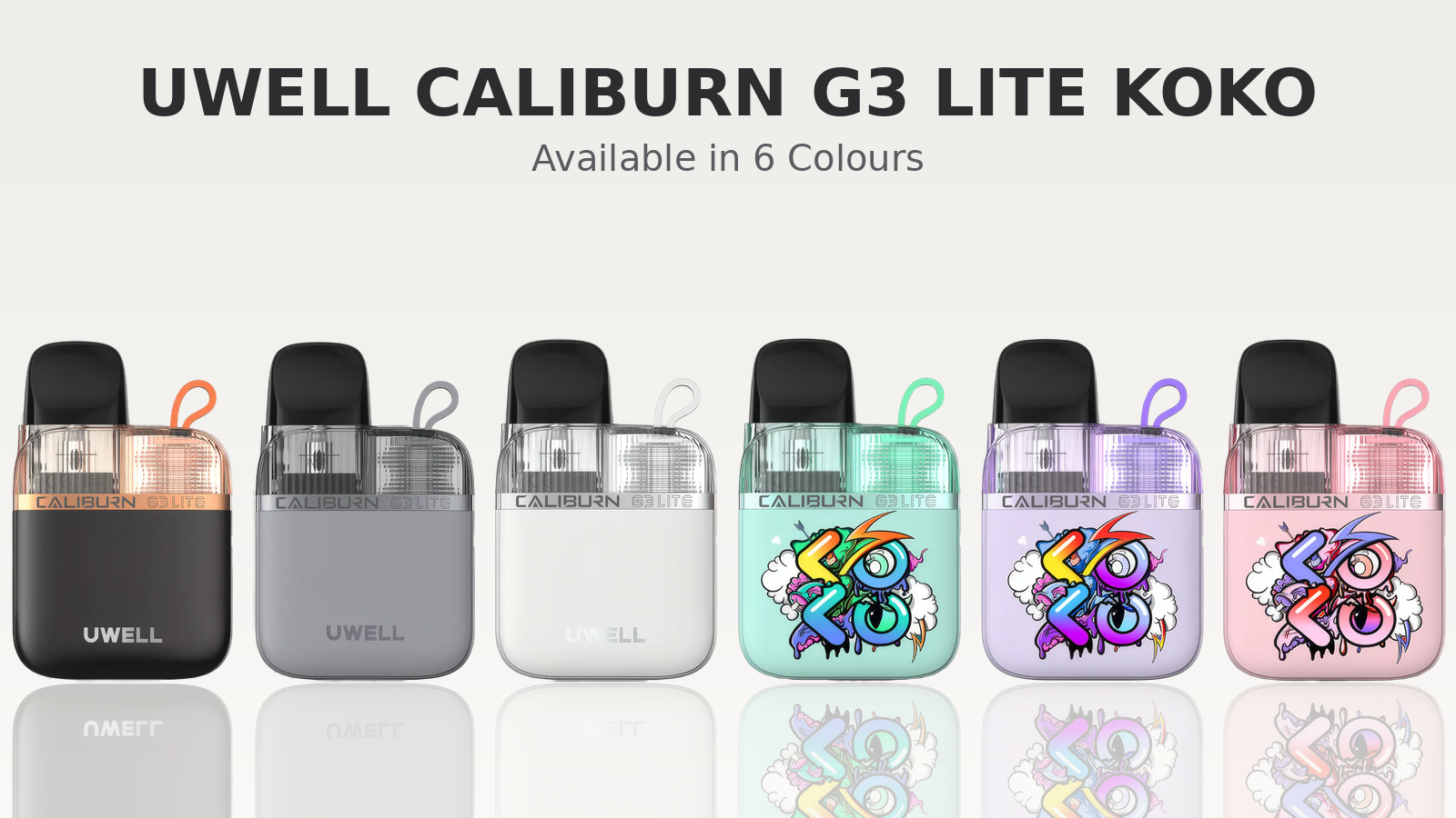 Uwell Caliburn G3 Lite Koko Pod Kit available in six colours