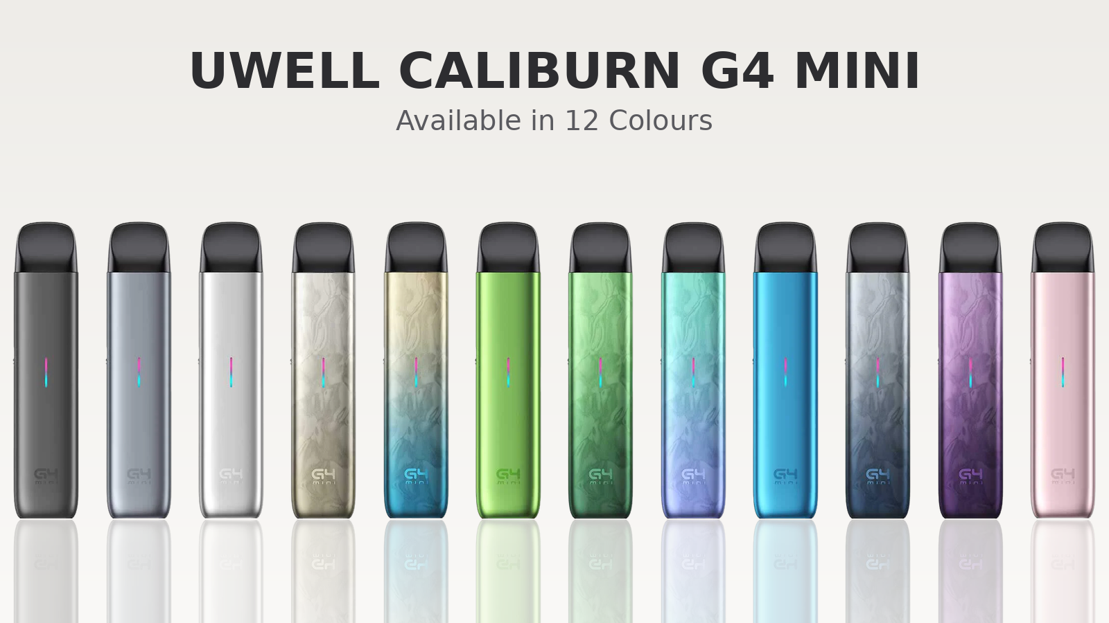 Uwell Caliburn G4 Mini Pod Kit available in twelve colours