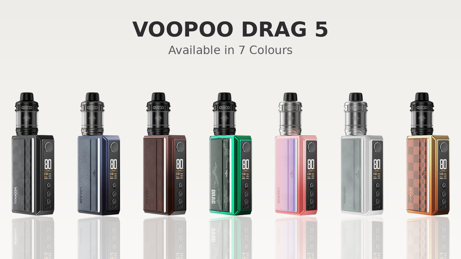 Voopoo Drag 5 Vape Kit available in 7 colours