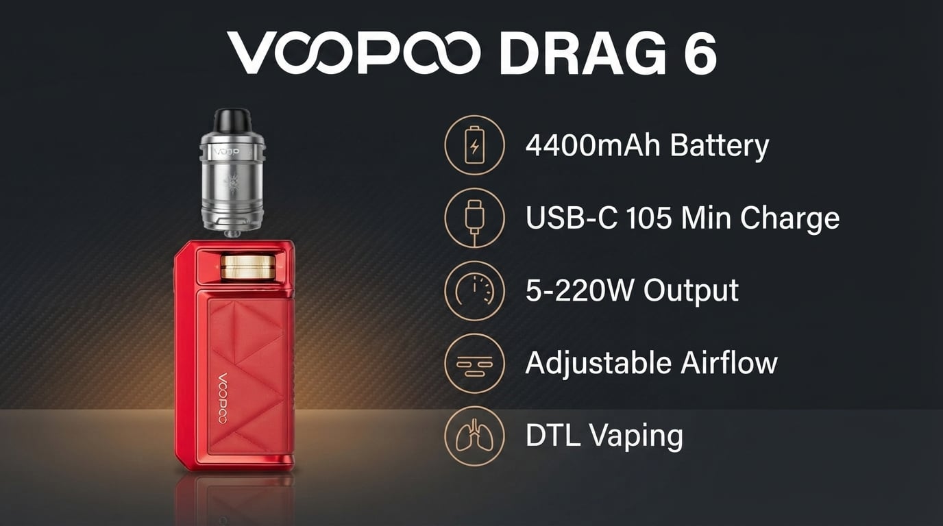Voopoo Drag 6 Vape Kit Feature Showcase